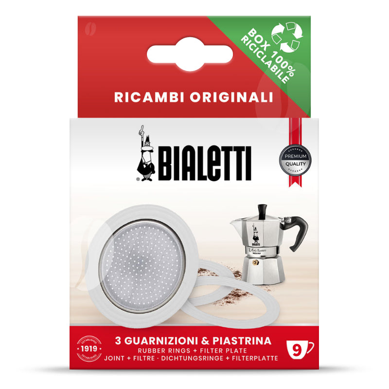Bialetti 3 Joints & 1 Filtre Modèle Alu 9