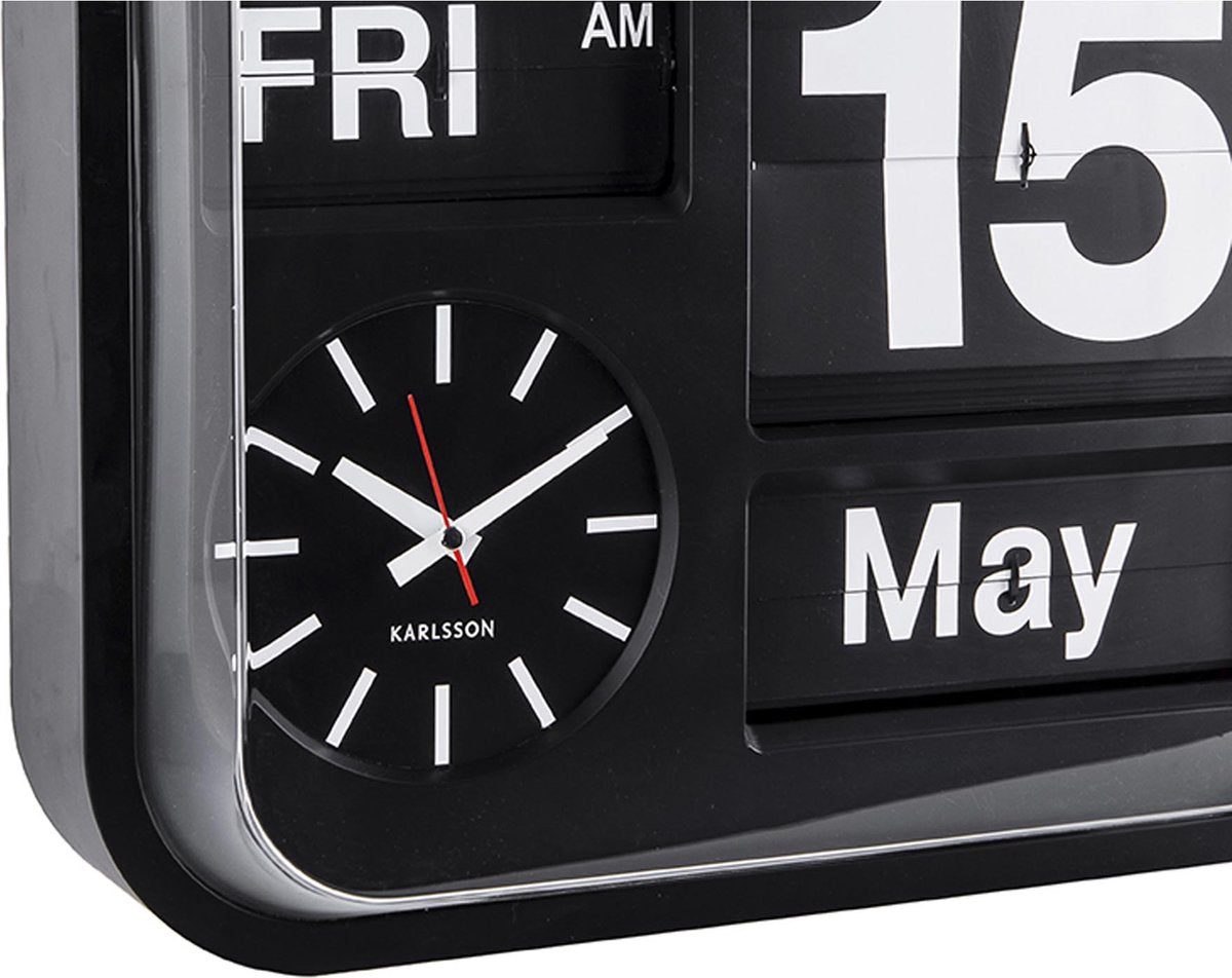 Karlsson Big Flip Horloge murale (Noir)