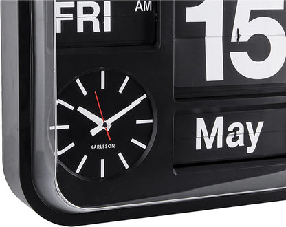 Karlsson Big Flip Horloge murale (Noir)