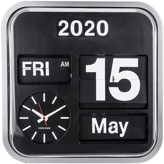 Karlsson Big Flip Horloge murale (Inox)