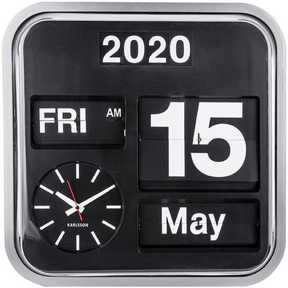 Karlsson Big Flip Horloge murale (Inox)