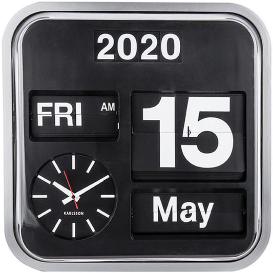 Karlsson Big Flip Horloge murale (Inox)