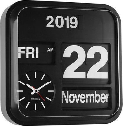 Karlsson Big Flip Horloge murale (Noir)