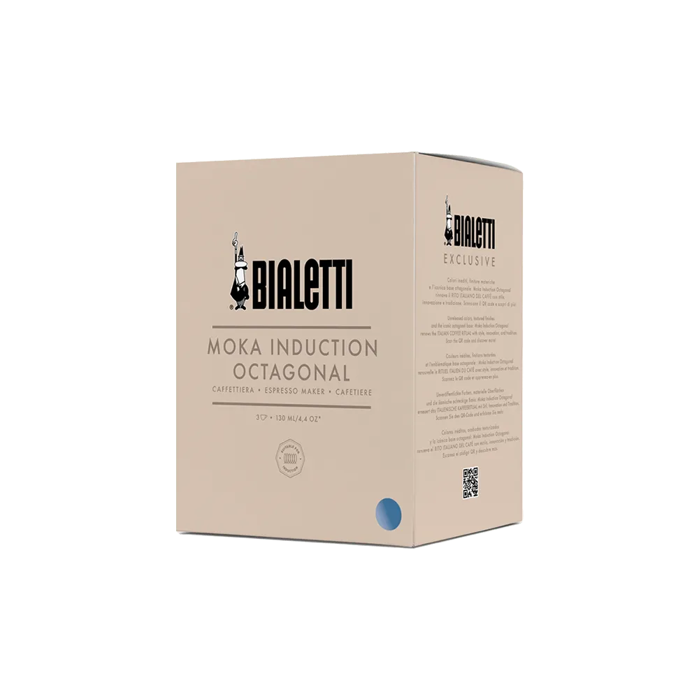 BIALETTI Moka Exclusive Octagonal Induction Silver Grey